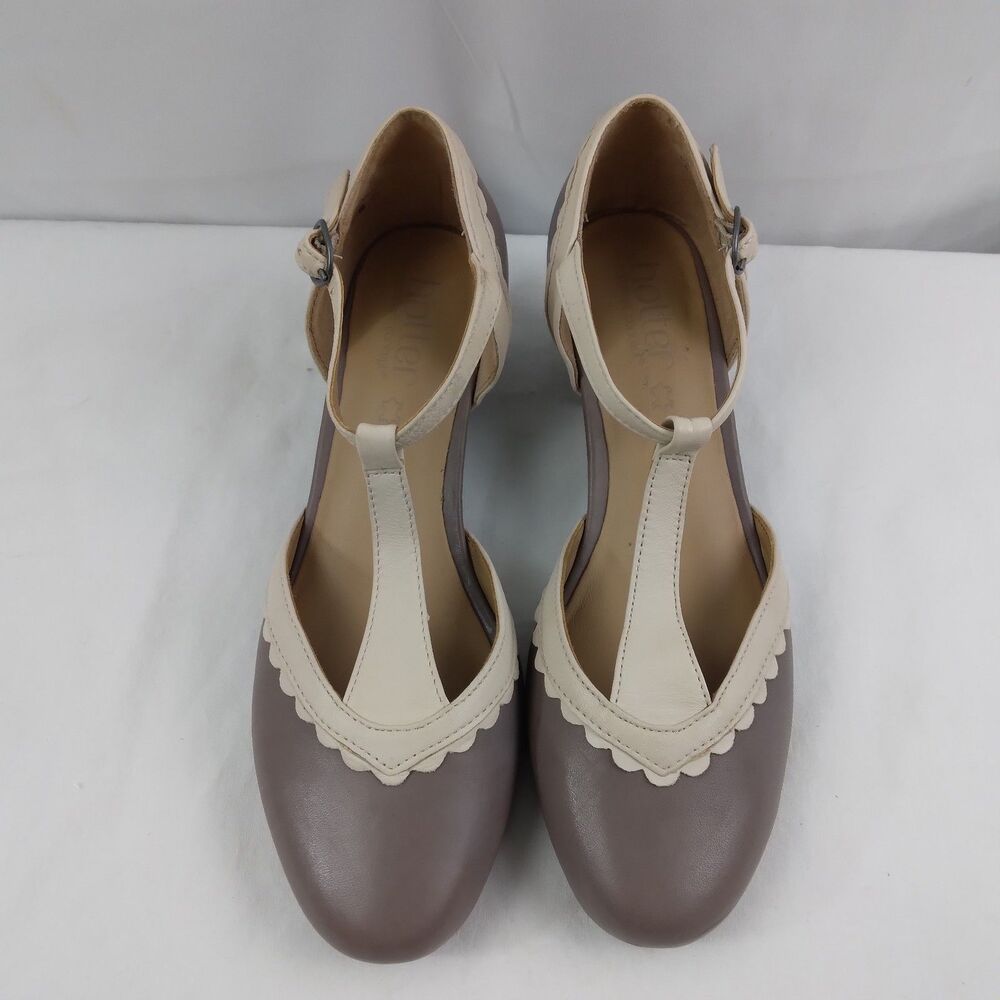 Hotter Women's 'Vivienne' Taupe T-Strap with French Heel Shoes Size UK 4 US 6 - Picture 11 of 13